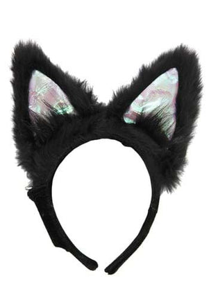 Light-Up Black Cat LumenEars Headband- front view
