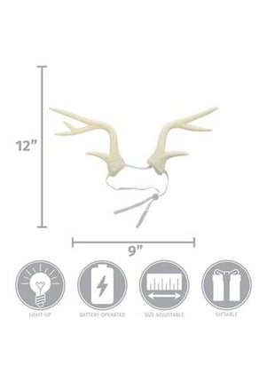 Light-Up Deer Antler White LumenHorns- measurements