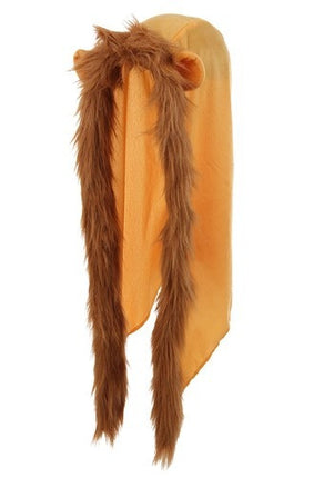 Lion Furry Plush Hood- front view