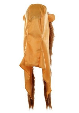 Lion Furry Plush Hood- back view