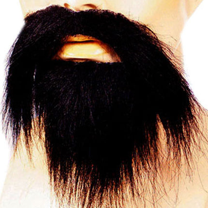 long beard mustache black grey