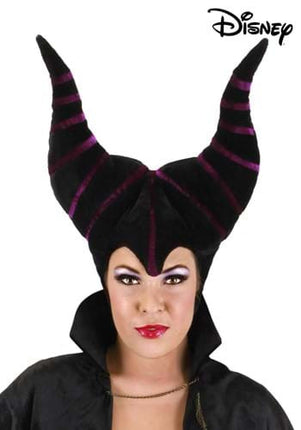 Disney- Maleficent Plush Hat- worn by model up close