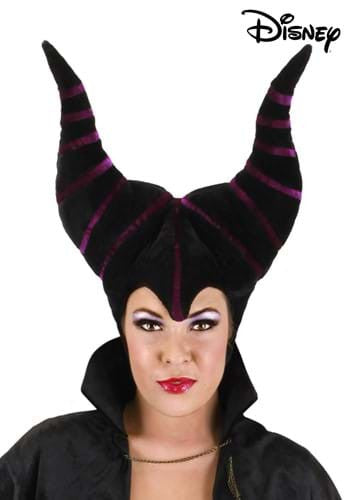 Disney- Maleficent Plush Hat- worn by model up close