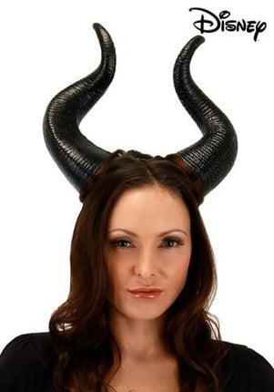 Maleficent Deluxe Horns- worn by model close up