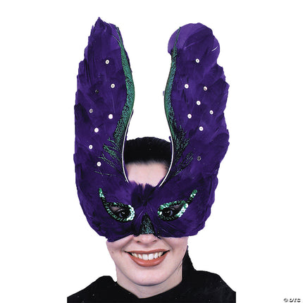 Tall Purple Mardi Gras Mask