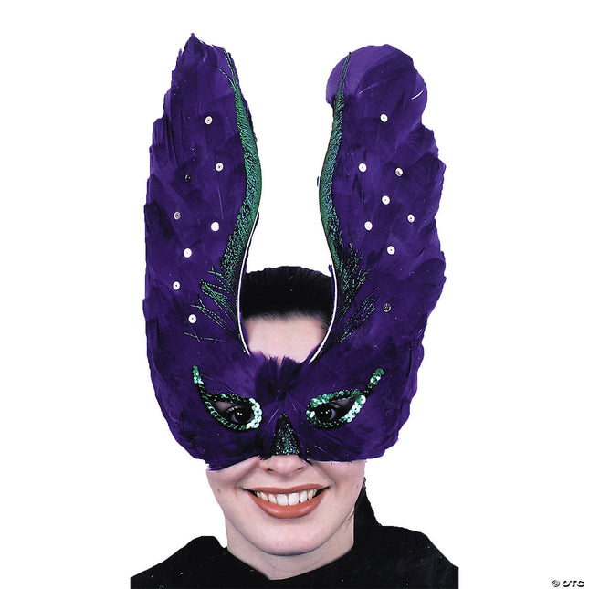 Tall Purple Mardi Gras Mask