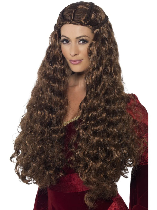Brown Medieval Princess Wig