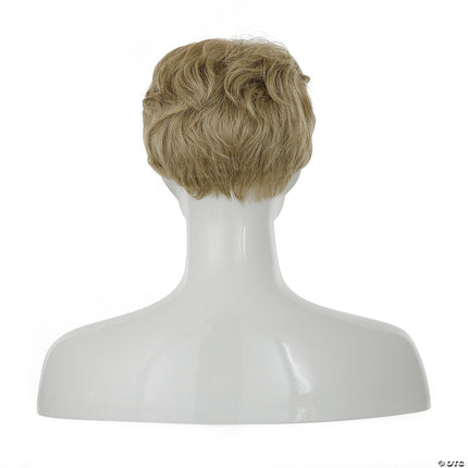 Mens Wavy Wigs- champagne blonde, back view