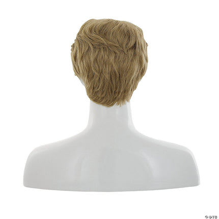Mens Wavy Wigs- golden blonde, back view