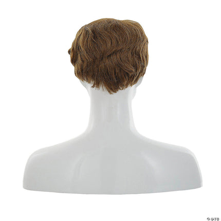 Mens Wavy Wigs- strawberry blonde, back view