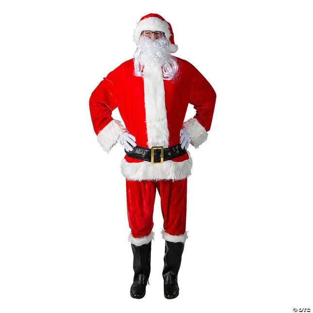 Complete Velour Santa Suit Costume- front view