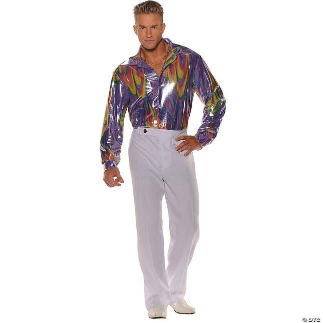 Men's Purple Swirl Disco Shirt