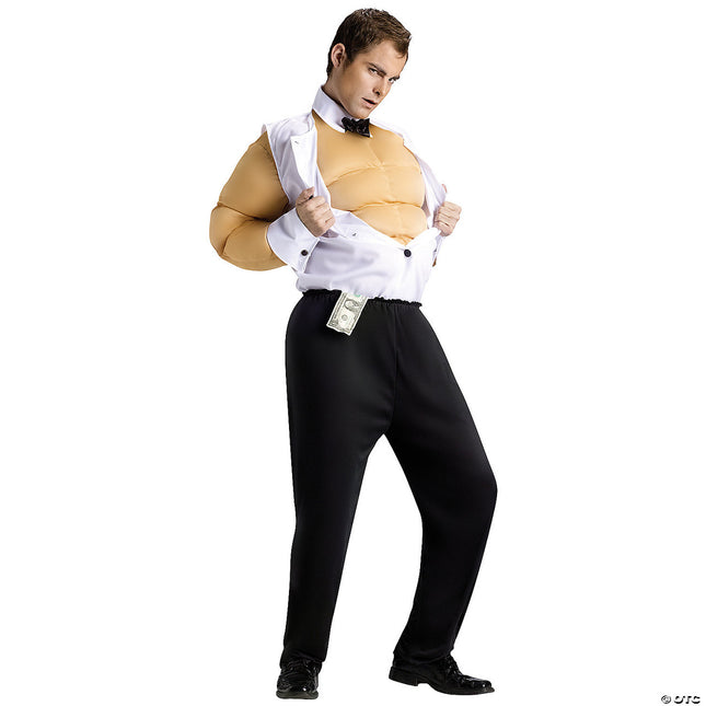 Men's Sexy Stripper Costume- shirt half on