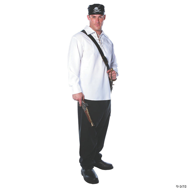 White Lace-Up Pirate Shirt