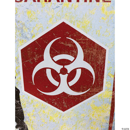 Metal Zombie Outbreak Sign- close up