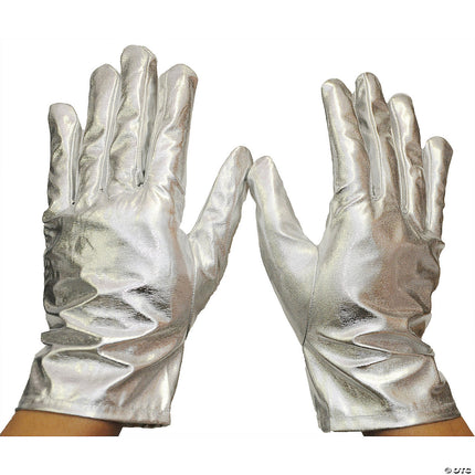 Silver Metallic Gloves