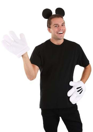 Mickey Ears Headband & Gloves Kit- worn by male model front view