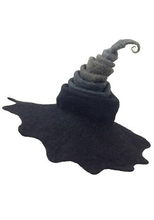 Midnight Fog Heartfelted Witch Hat- side view