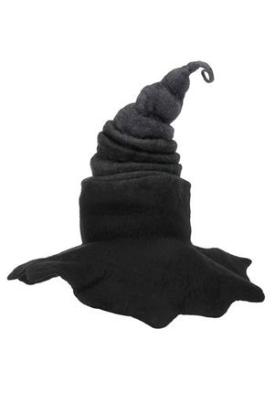 Midnight Fog Heartfelted Witch Hat- front view