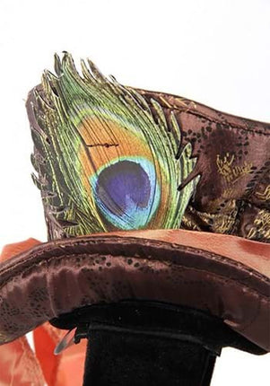 Mini Mad Hatter Headband- feather accent up close