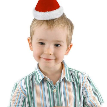 Mini Plush Santa Hat- worn by child model