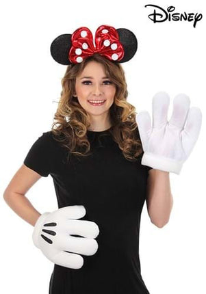 Disney- Minnie Glitter Headband & Gloves Set- worn by adult model