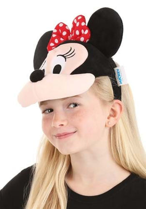 Disney- Minnie Mouse Plush Headband- worn by model angled view