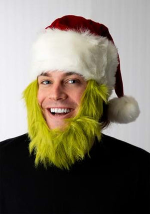 Dr. Seuss The Grinch Plush Hat with Beard- worn by model