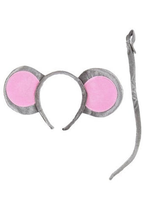 Gray Mouse Ears Headband & Tail Kit