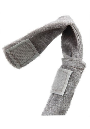 Gray Mouse Ears Headband & Tail Kit- up close tail Velcro fastener