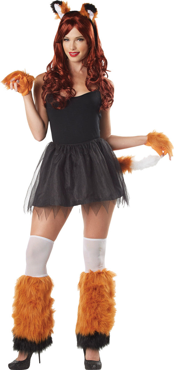 MR156181 Deluxe Fox Accessory Kit Ears, Tail, Paw Gloves,  Furry Leg Warmers