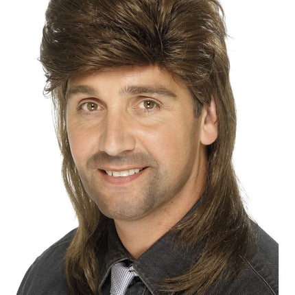 BROWN MULLET WIG