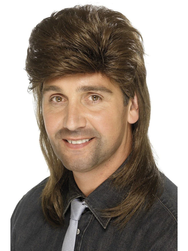 BROWN MULLET WIG