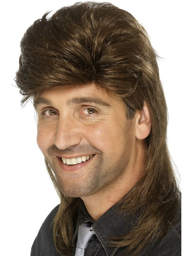 BROWN MULLET WIG