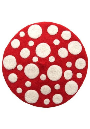 Mushroom Heartfelted Hat- top view