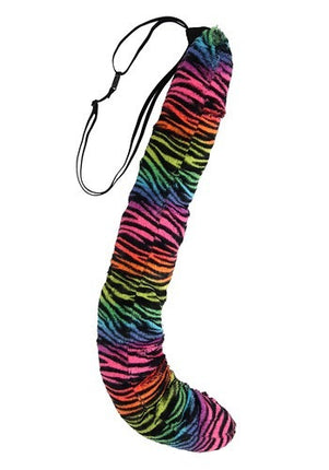 Neon Rainbow Tiger Plush Tail