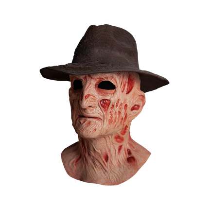 A NIGHTMARE ON ELM STREET 4: THE DREAM MASTER - DELUXE FREDDY KRUEGER MASK WITH FEDORA HAT left