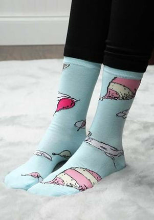 Dr. Seuss- Oh the Places You'll Go! Crew Socks- worn by model