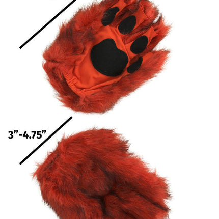 Orange Fingerless Paws- measurements 