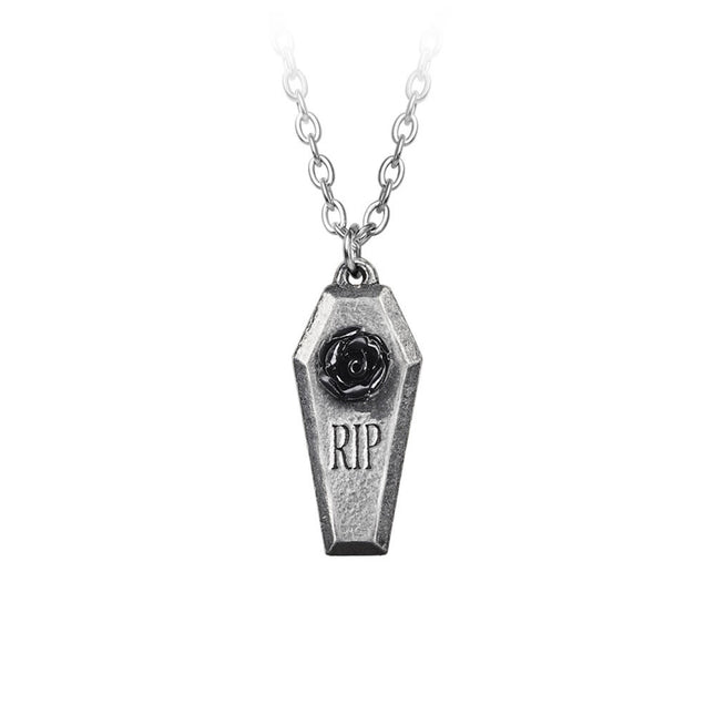 RIP Rose Coffin Pendant