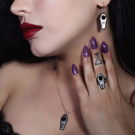 RIP Rose Coffin Pendant