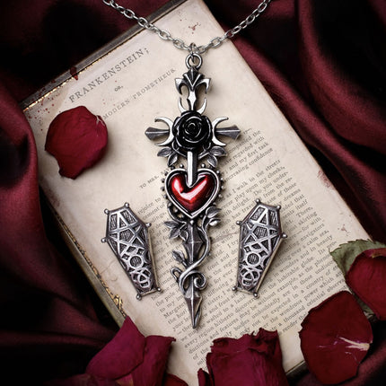 Cross of the Dark Kiss Necklace
