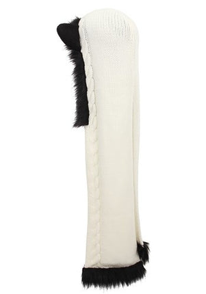 Panda Knit Hood- back view