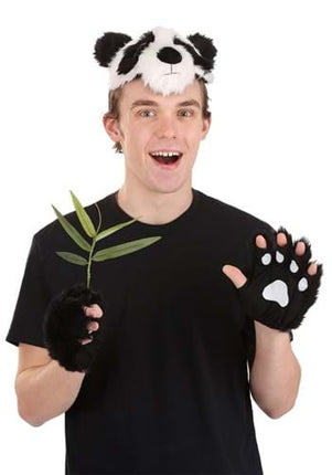 Panda Plush Headband & Paws- worn by adult model