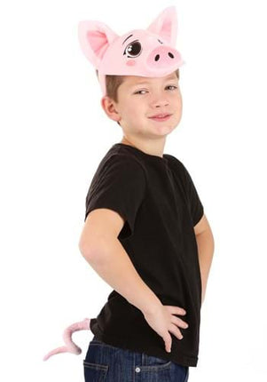 Pig Plush Headband & Tail Kit- worn by boy model