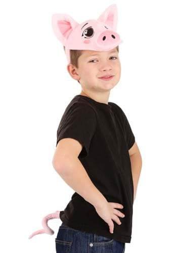 Pig Plush Headband & Tail Kit- worn by boy model
