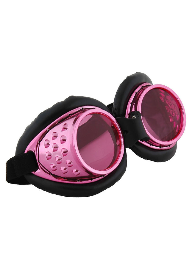 Pink & Black Radioactive Aviator Goggles- angled view