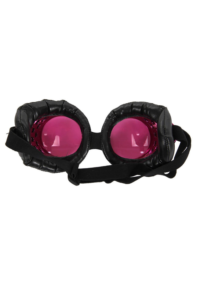 Pink & Black Radioactive Aviator Goggles- inside view