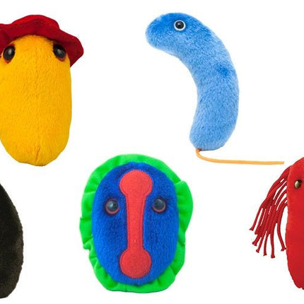 Smallpox, Black Death, Cholera, Typhoid Fever and Spanish Flu Plushies