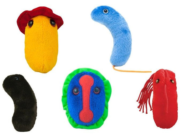 Smallpox, Black Death, Cholera, Typhoid Fever and Spanish Flu Plushies